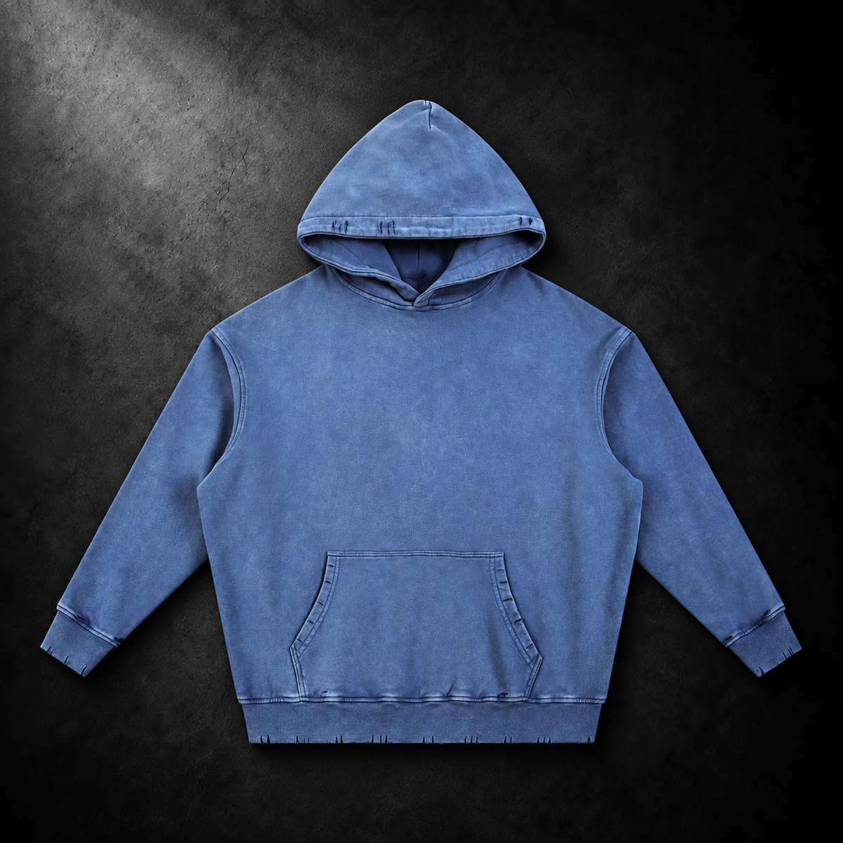 Snow Wash Hand-Frayed Heavyweight  Hoodie
