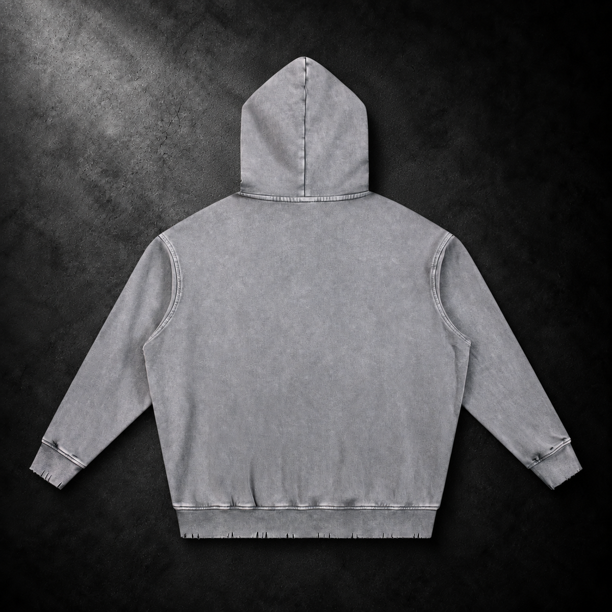 Snow Wash Hand-Frayed Heavyweight  Hoodie