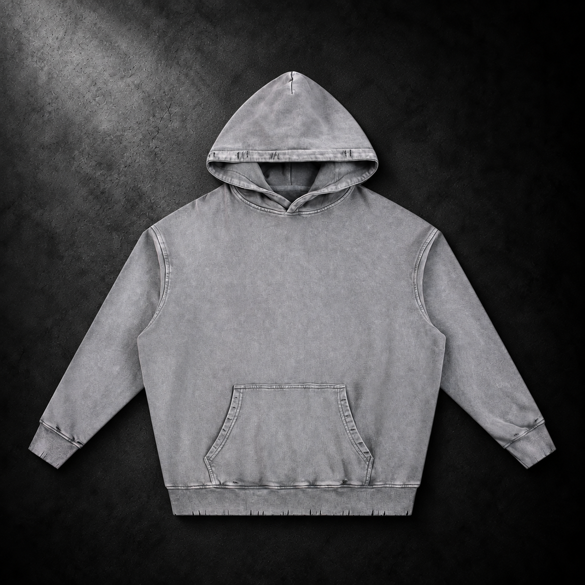 Snow Wash Hand-Frayed Heavyweight  Hoodie