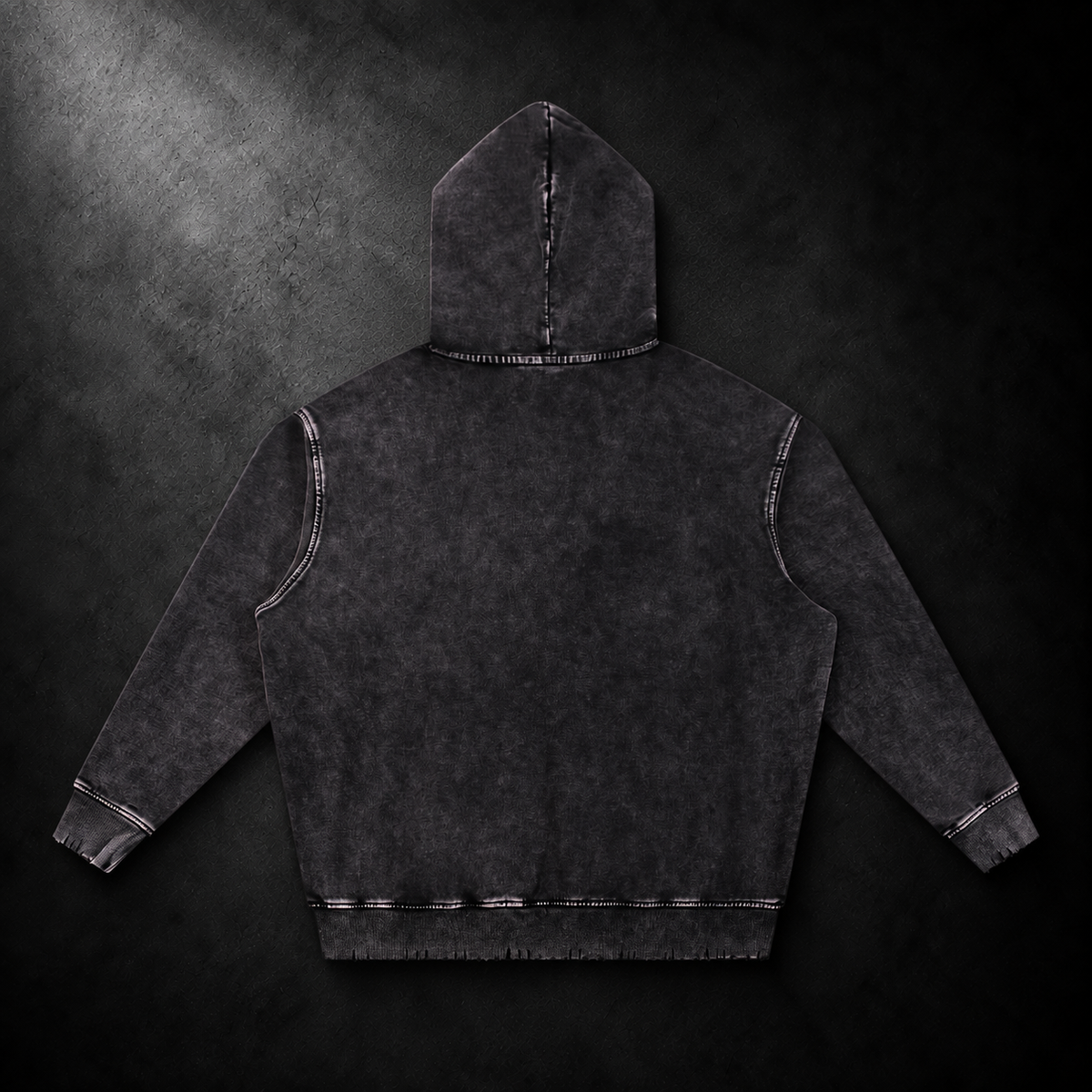 Snow Wash Hand-Frayed Heavyweight  Hoodie