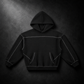Contrast-Stitched Boxy Fleece Hoodie