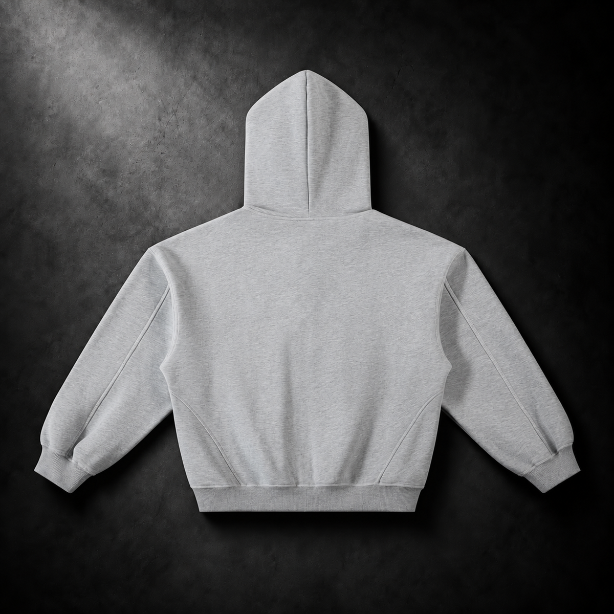 Contrast-Stitched Boxy Fleece Hoodie