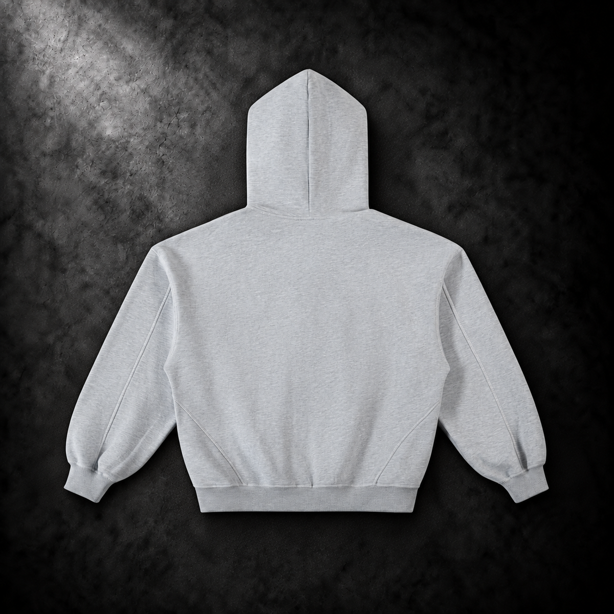 Contrast-Stitched Boxy Fleece Zip Hoodie