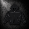 Contrast-Stitched Boxy Fleece Zip Hoodie